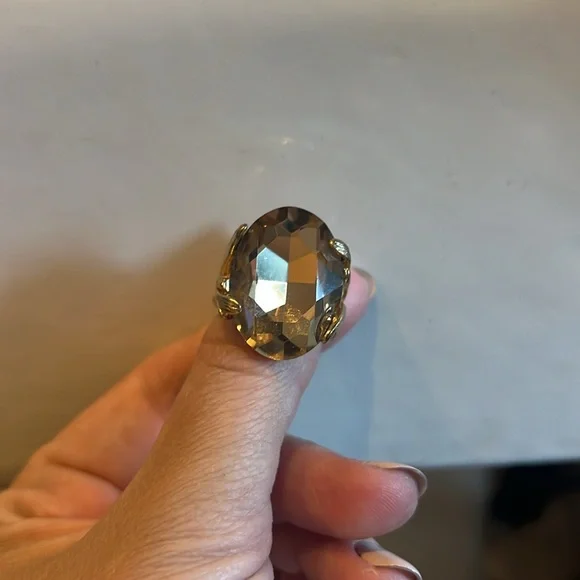 Vintage massive smoky quartz crystal ring - Picture 7 of 8